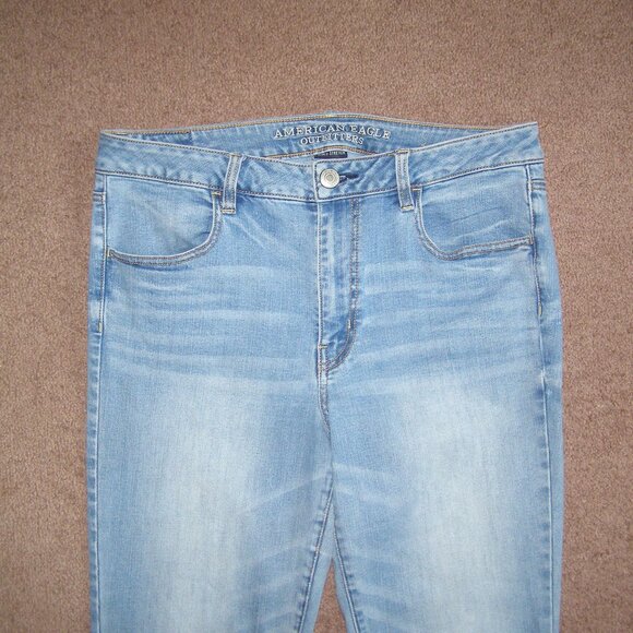 👖 size 12 American Eagle High Rise Skinny Jeans Women's blue Jeggings - Picture 4 of 13